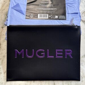 Mugler Black Pouch with Purple Logo bag!!!